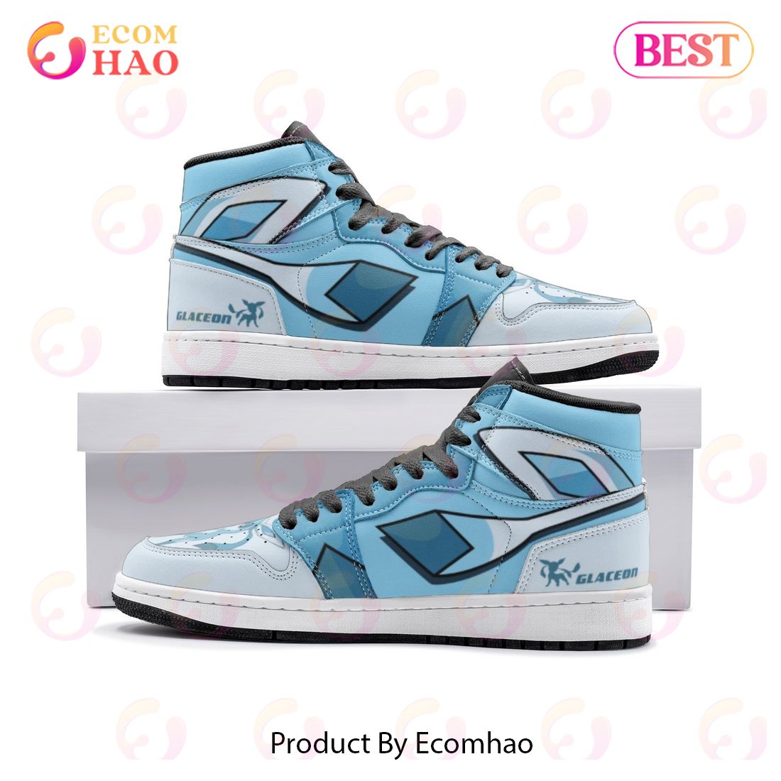 NEW] Glaceon Pokemon Air Jordan 1, High Top Sneaker