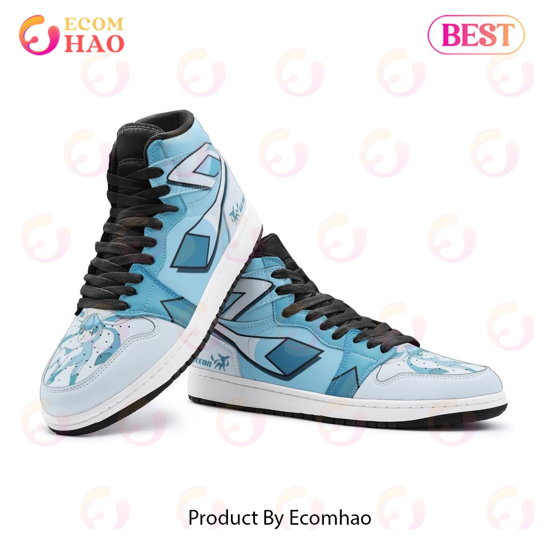 NEW] Glaceon Pokemon Air Jordan 1, High Top Sneaker