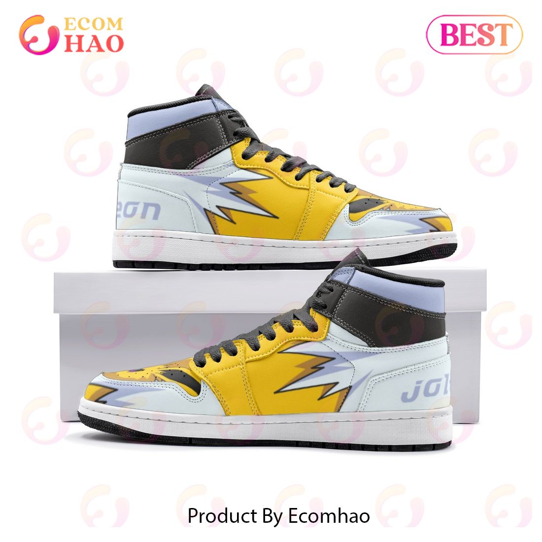 NEW] Jolteon Pokemon Air Jordan 1, High Top Sneaker