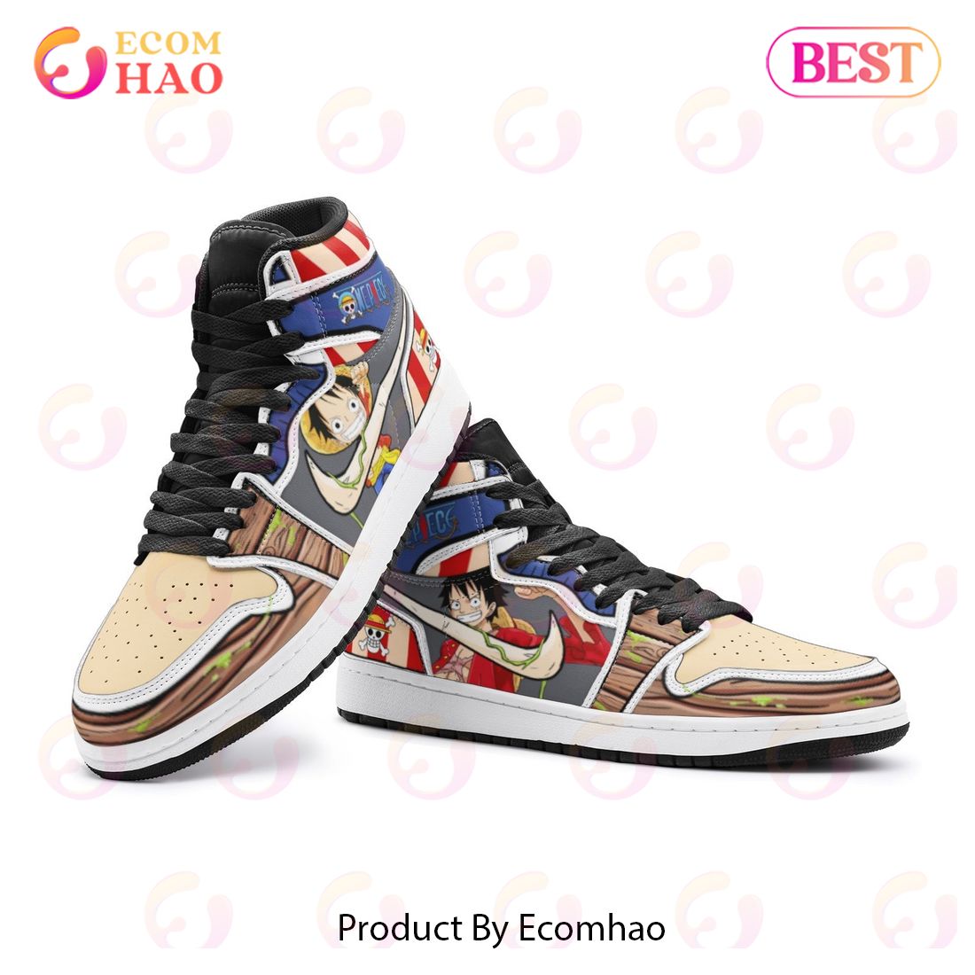 NEW] Luffy One Piece Air Jordan 1, High Top Sneaker