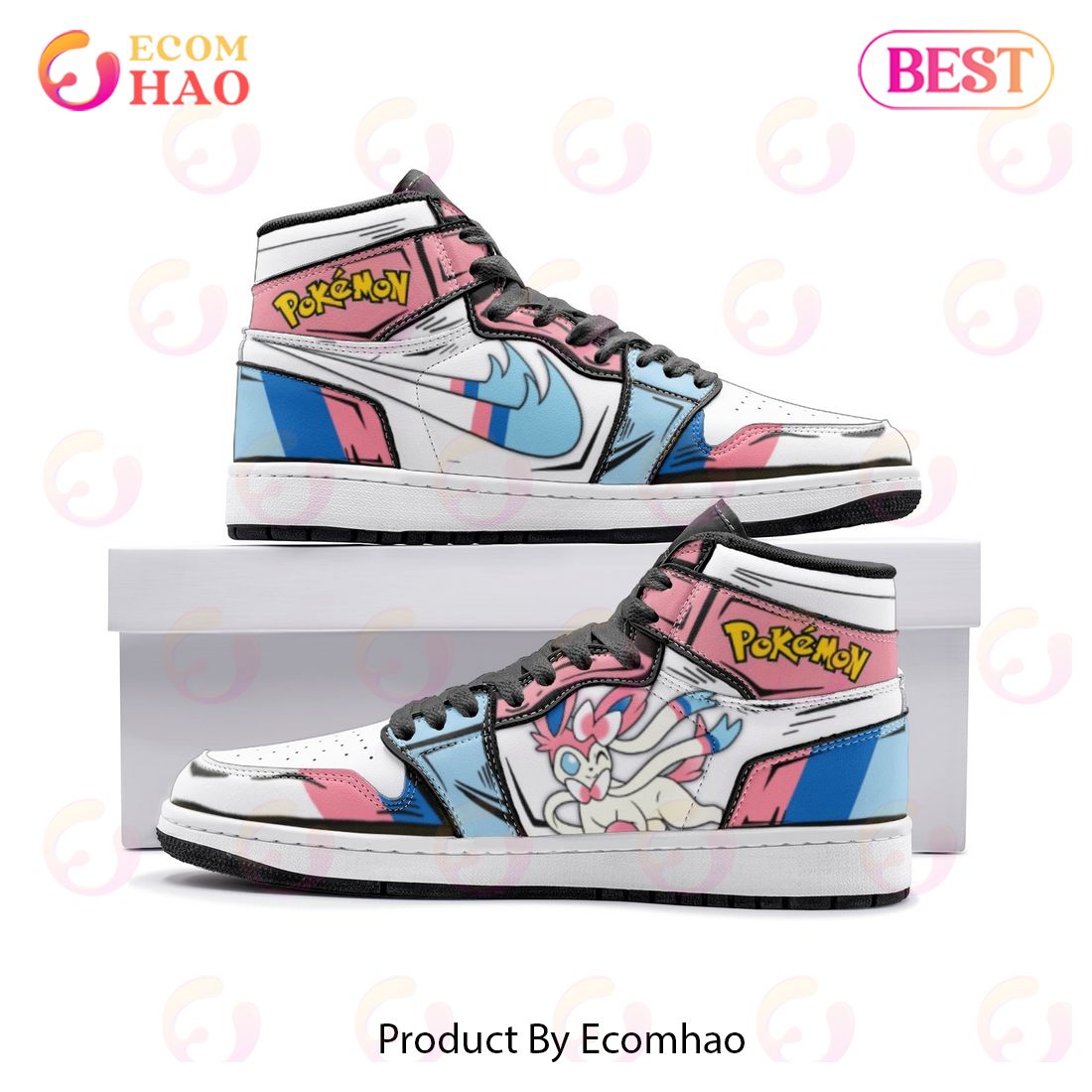 NEW] Sylveon Pokemon Air Jordan 1, High Top Sneaker