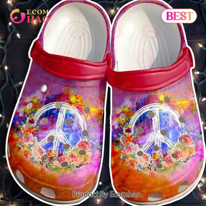 Hippie Peace Sign Symbol Crocs Shoes Crocbland Clogs Gifts For Daughter