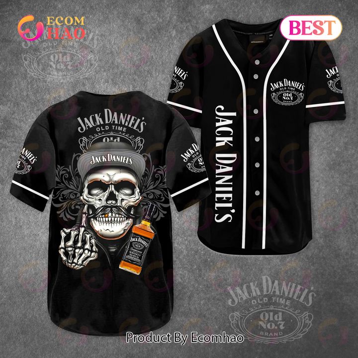 Jack Daniels Skull Baseball Jersey