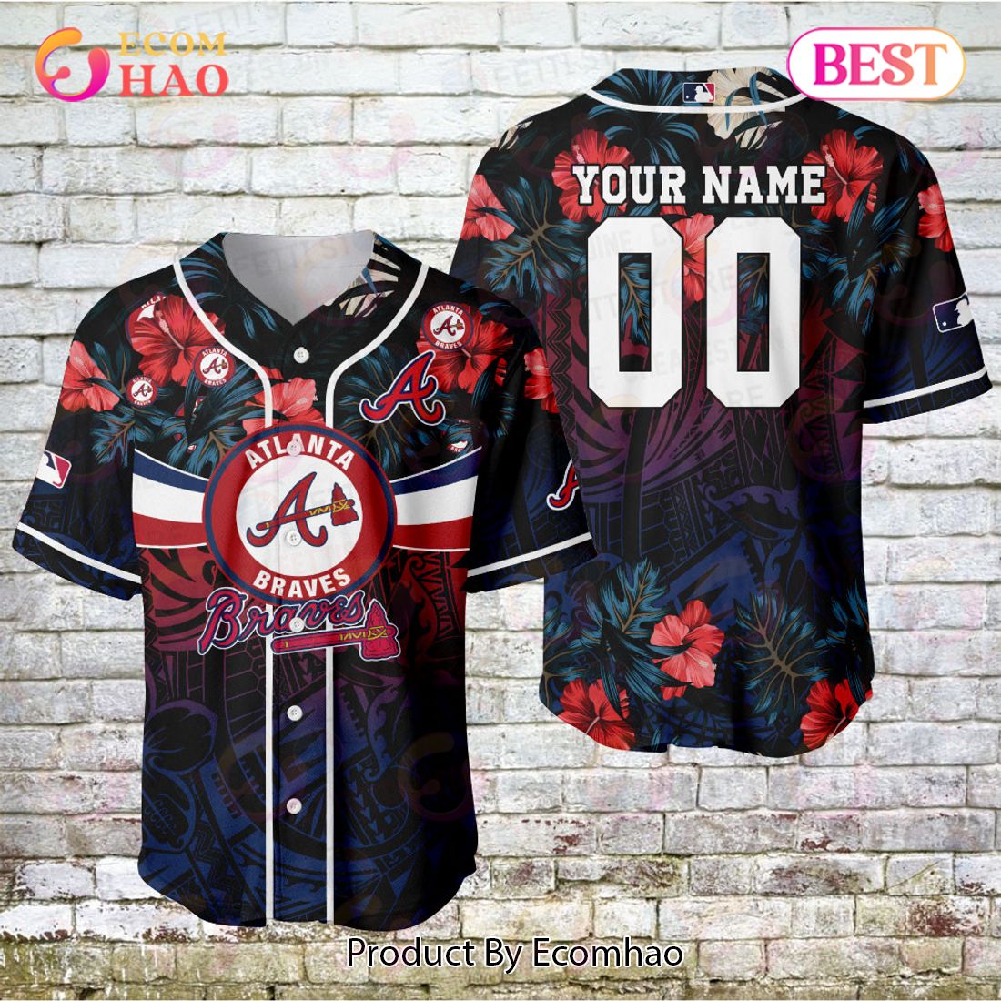 Atlanta Braves – Major League Baseball Customized AOP Baseball Jersey