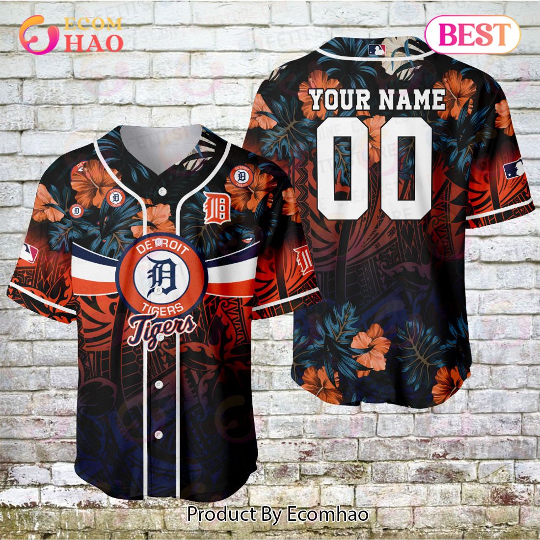 Detroit Tigers – Major League Baseball Customized AOP Baseball Jersey