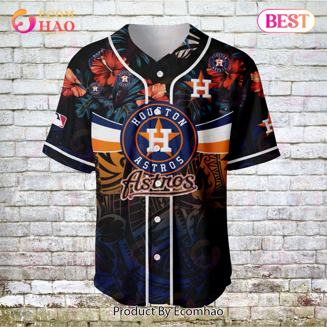 Houston Astros – Major League Baseball Customized AOP Baseball Jersey