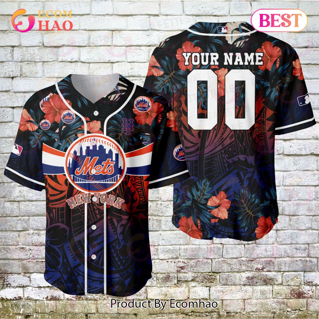 New York Mets – Major League Baseball Customized AOP Baseball Jersey