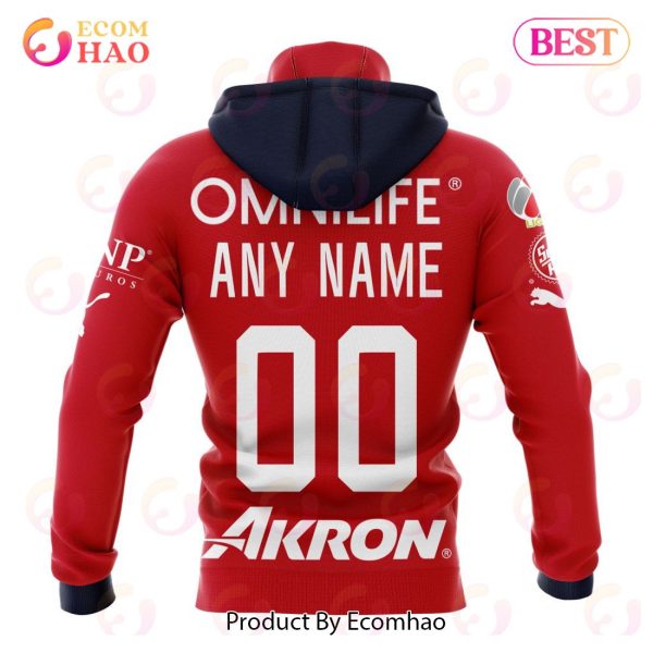 LIGA MX Chivas De Guadalajara 2023-2024 Home Kits 3D Hoodie