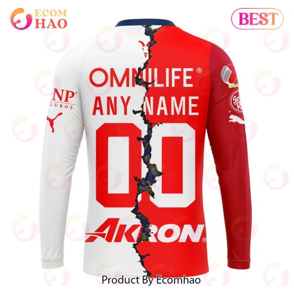 LIGA MX Chivas De Guadalajara 2023-2024 Home Mix Away Kits 3D Hoodie