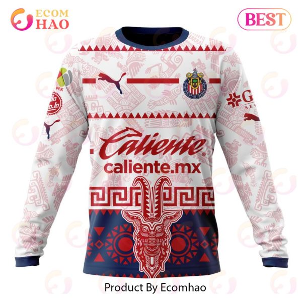 LIGA MX Chivas Guadalajara 2023 – 2024 Away Aztec Design 3D Hoodie