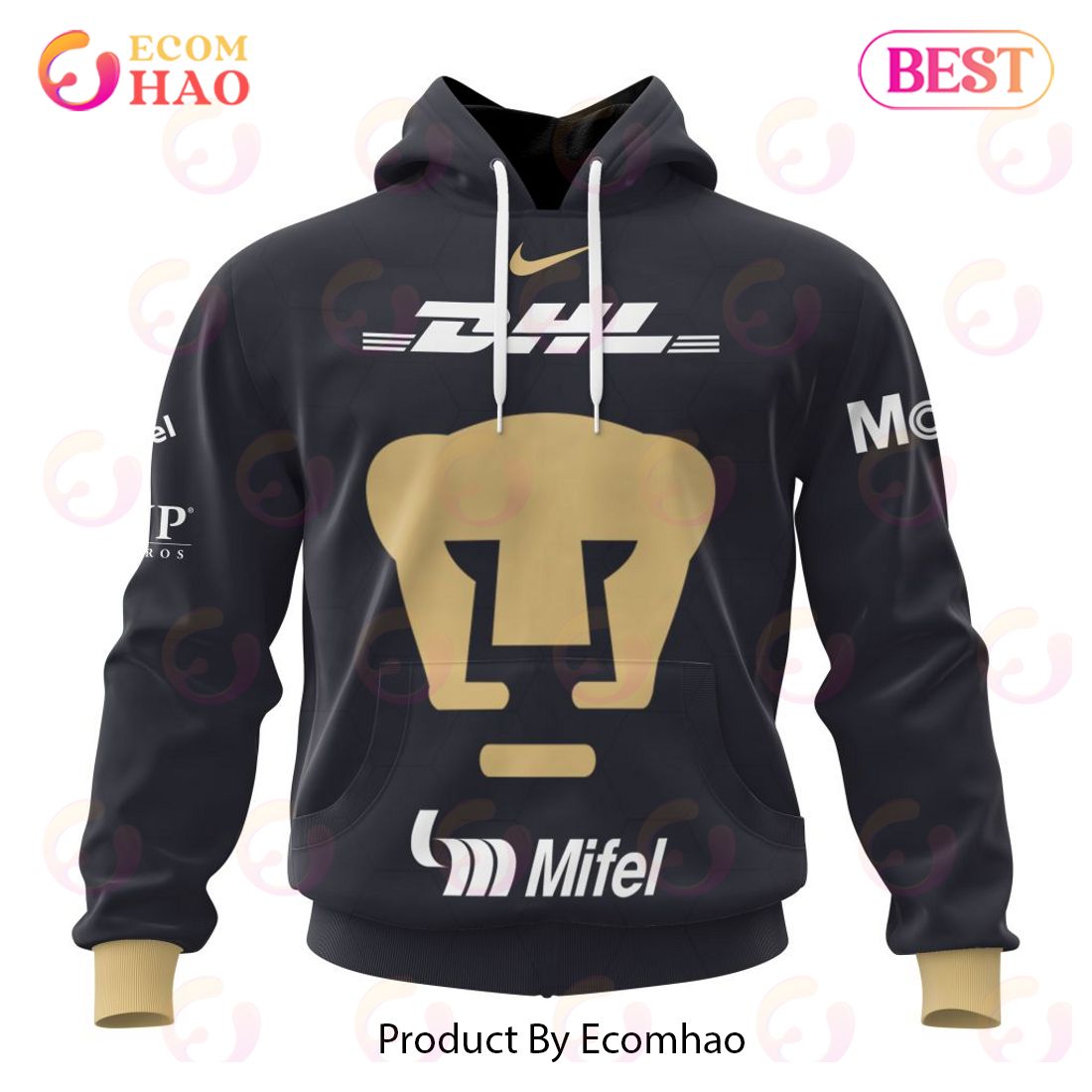 LIGA MX Pumas UNAM 2023 – 2024 Away Kits 3D Hoodie