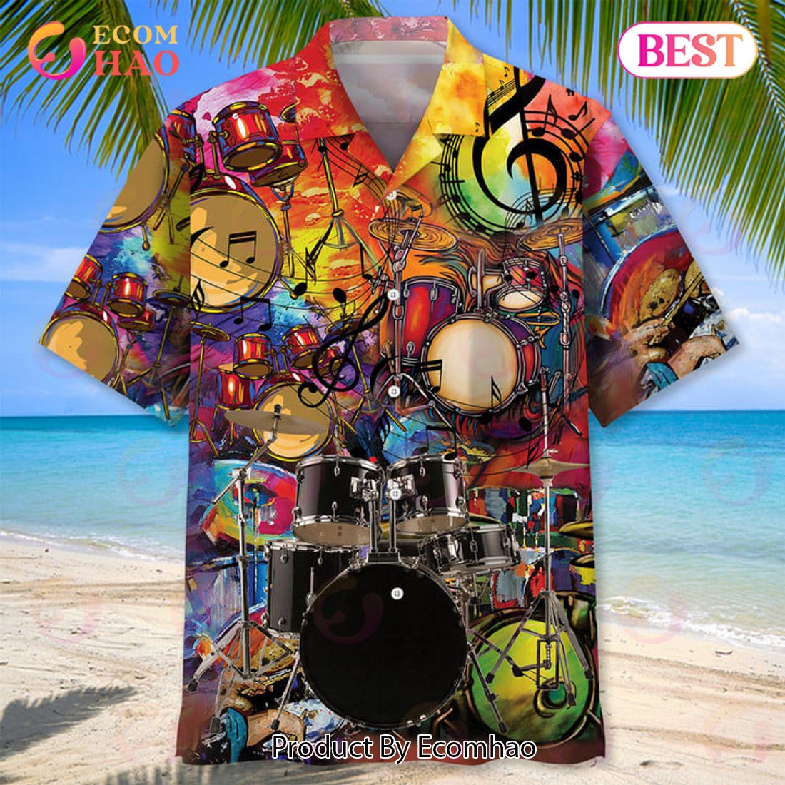 Drum Color Hawaiian Shirt