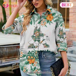 NEW] NHL Arizona Coyotes Hawaiian Design Woman Casual Shirt