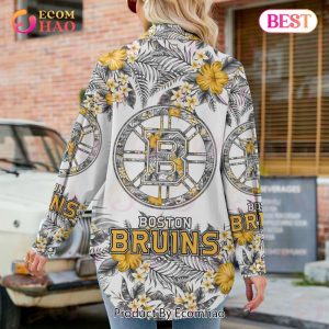 NEW] NHL Boston Bruins Hawaiian Design Woman Casual Shirt