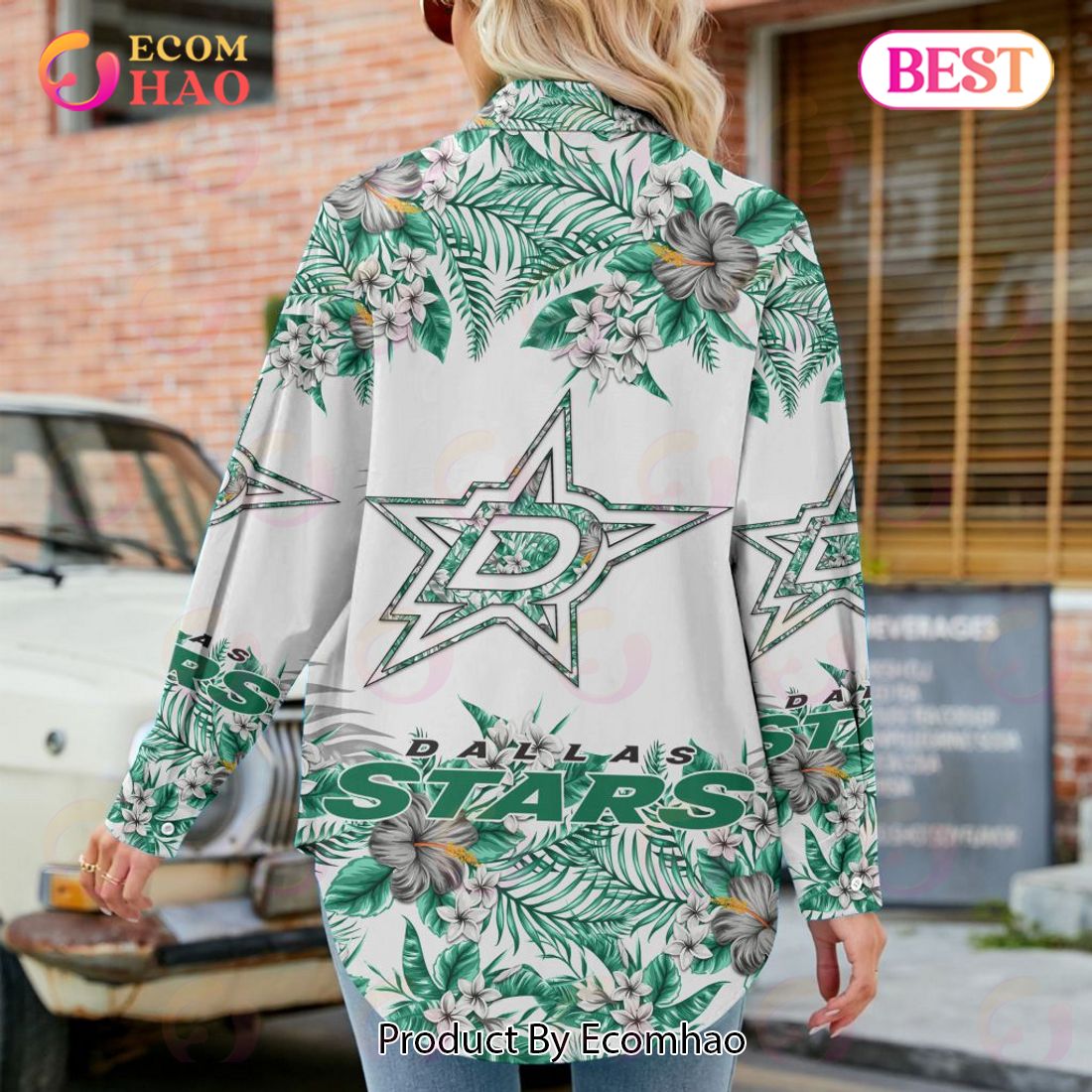 NEW] NHL Dallas Stars Hawaiian Design Woman Casual Shirt