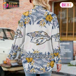NEW] NHL Nashville Predators Hawaiian Design Woman Casual Shirt