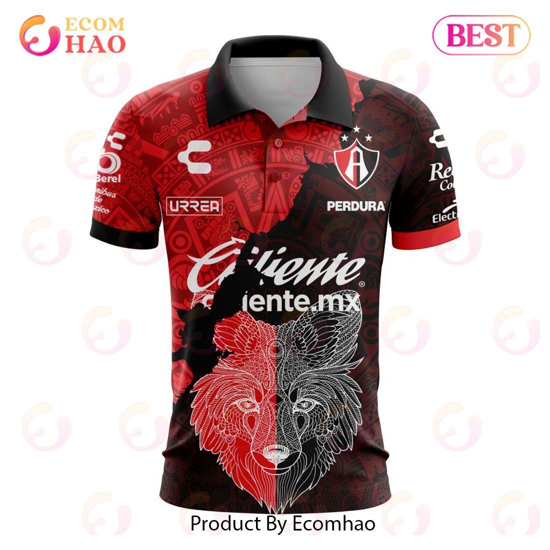 LIGA MX Atlas F.C 2023 – 2024 Home Aztec Polo Shirt