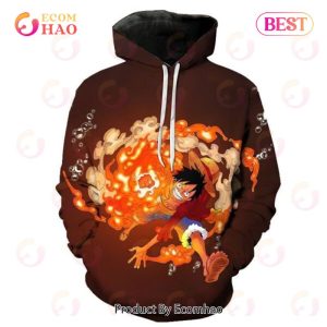 PREMIUM One Piece Luffy Fire Punch 3D Printed Casual Hoodie