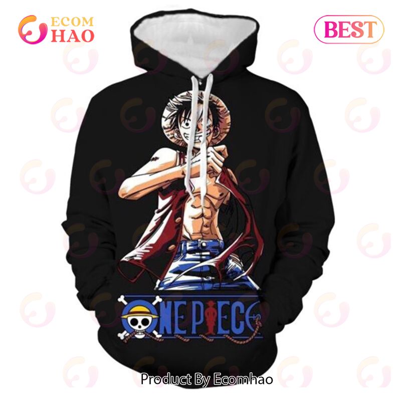 PREMIUM One Piece Luffy Straw Hat Black 3D Printed Casual Hoodie