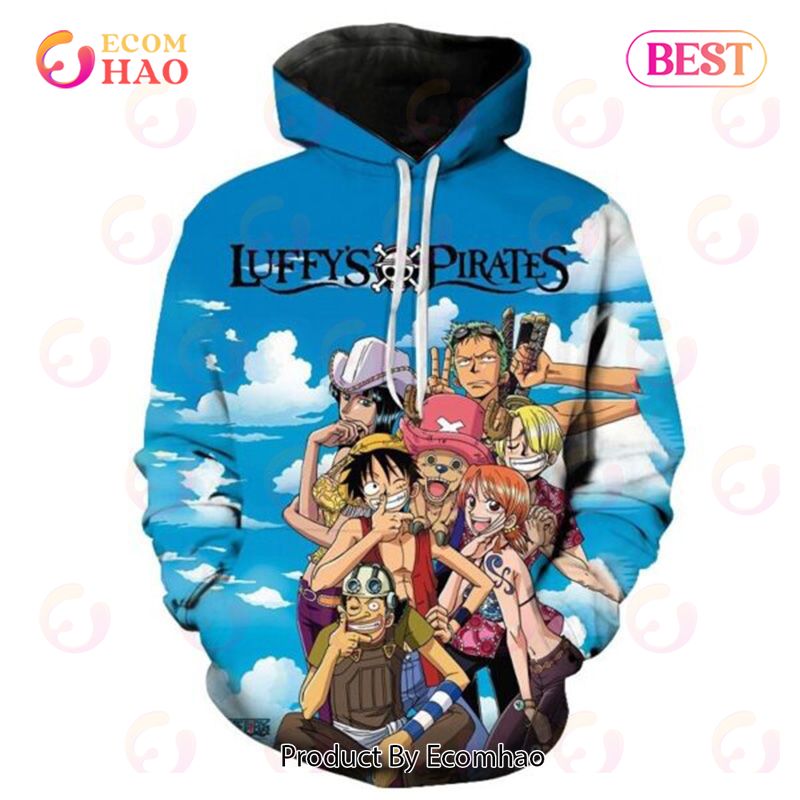 PREMIUM One Piece Luffy’s Pirate Crew 3D Printed Casual Hoodie