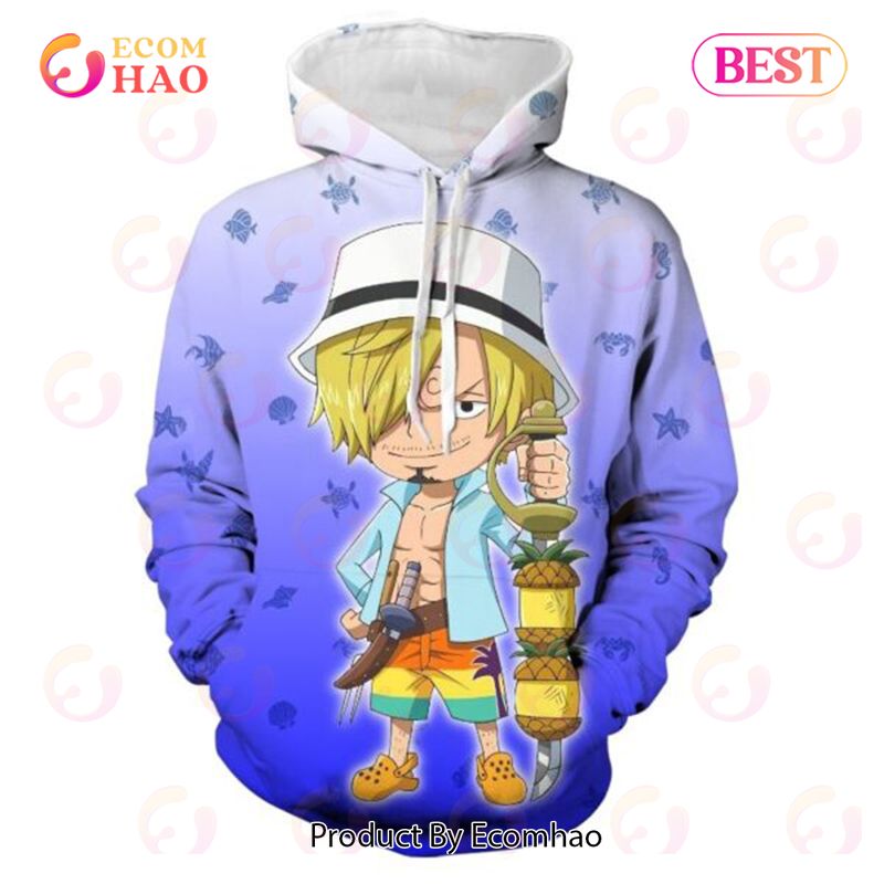 PREMIUM One Piece Mini Sanji 3D Printed Casual Hoodie