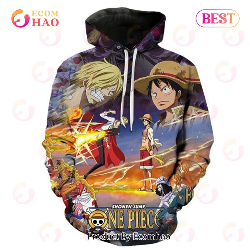 PREMIUM One Piece Sanji VS Luffy 3D Printed Casual Hoodie