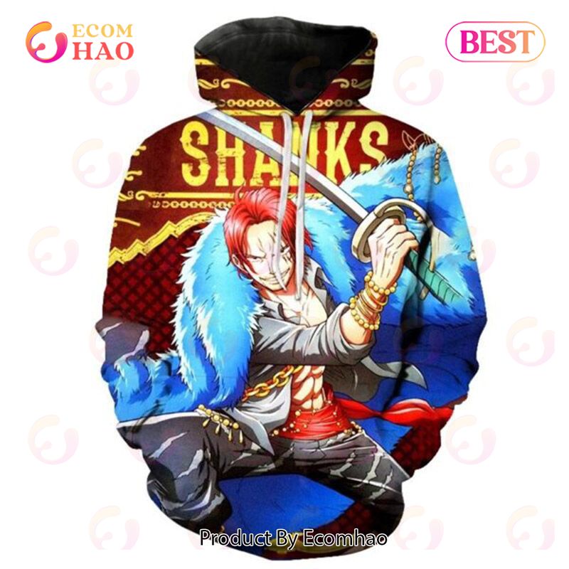 PREMIUM One Piece Shanks 3D Printed Casual Hoodie