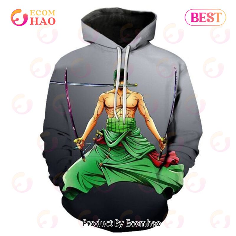 PREMIUM One Piece Zoro Swordsmen 3D Printed Casual Hoodie