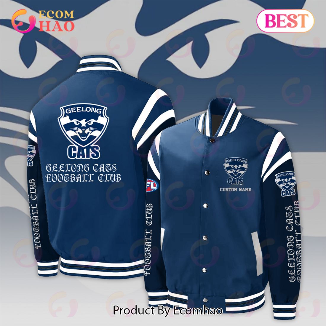 Geelong Cats Football Club – AFL Personalized Baseball Jacket