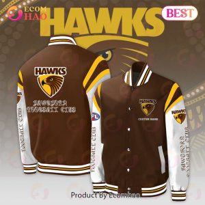 Hawthorn Hawks Football Club – AFL Personalized Baseball Jacket