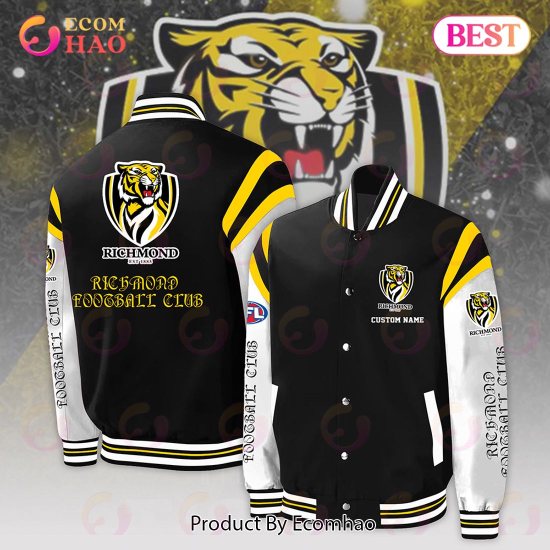 Richmond Tigers Football Club – AFL Personalized Baseball Jacket