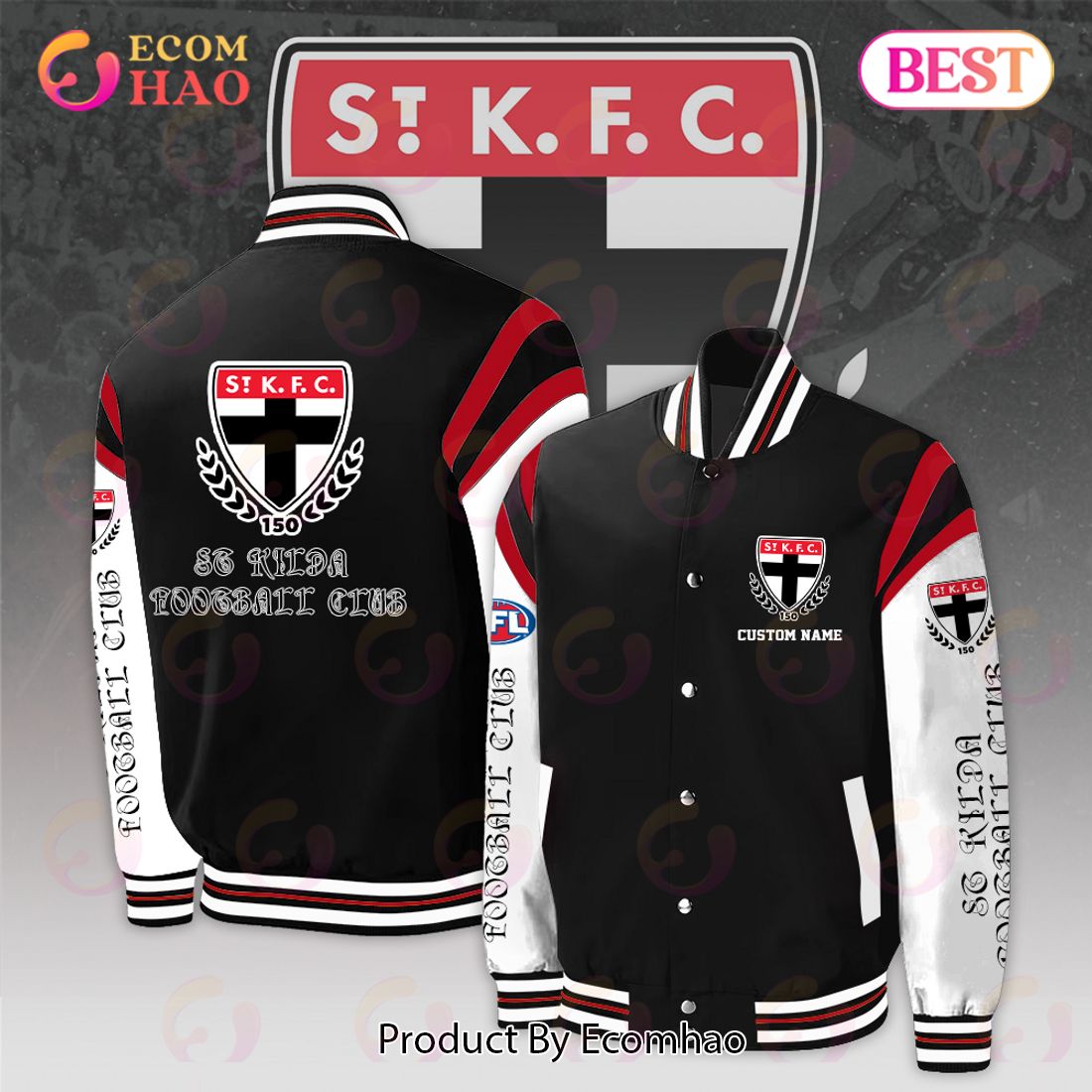 St Kilda Saints Football Club – AFL Personalized Baseball Jacket