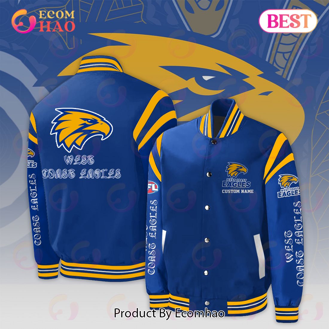 West Coast Eagles Football Club – AFL Personalized Baseball Jacket