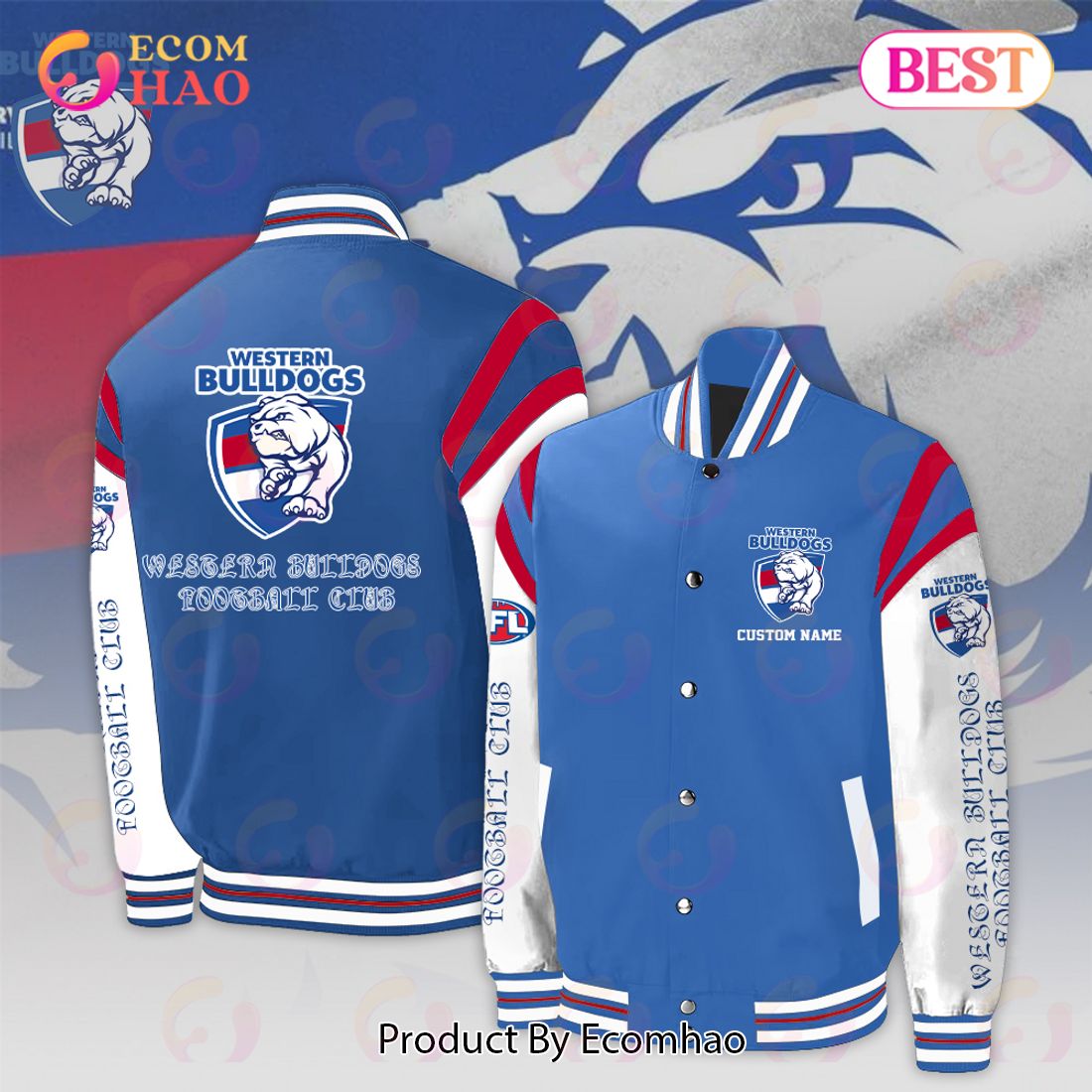 Western Bulldogs Football Club – AFL Personalized Baseball Jacket