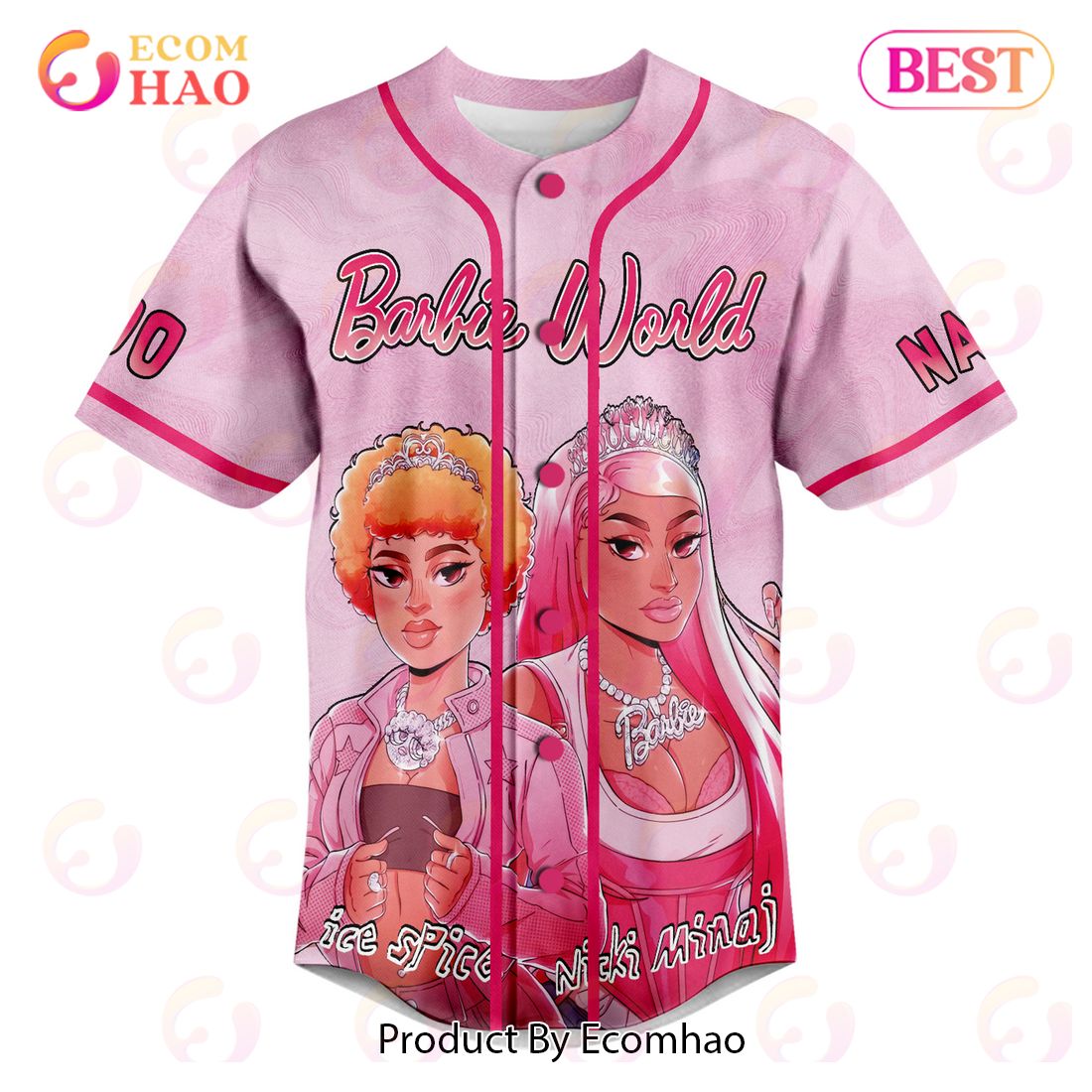 Barbie World Nicki Minaj Ice Spice Release Jun 23, 2023 Custom Baseball Jersey