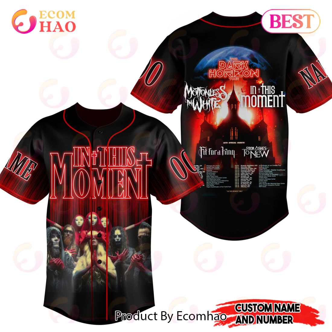 In This Moment The Dark Horizon Tour Custom Baseball Jersey