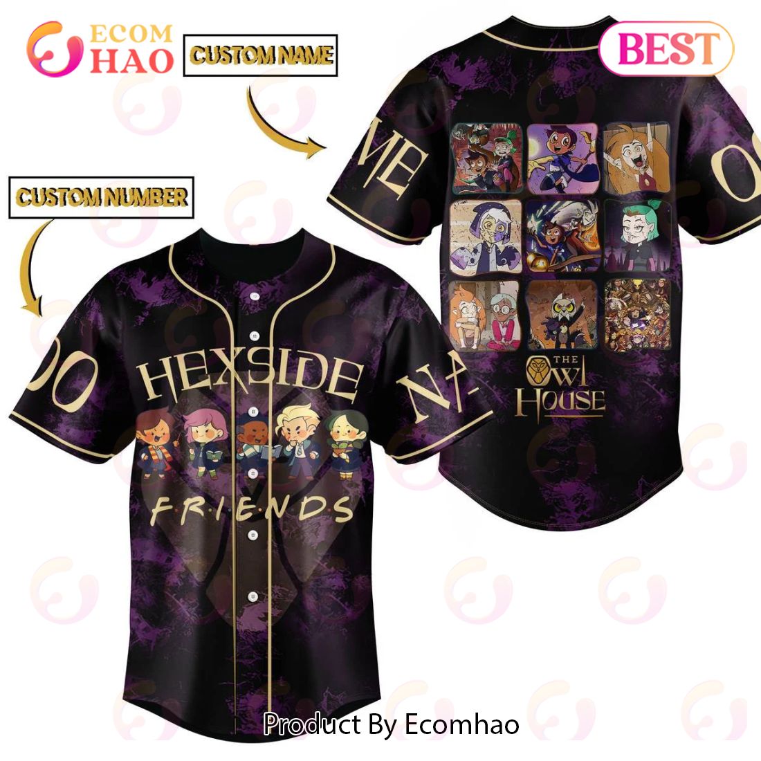 The Owl House Hexside Custom Baseball Jersey