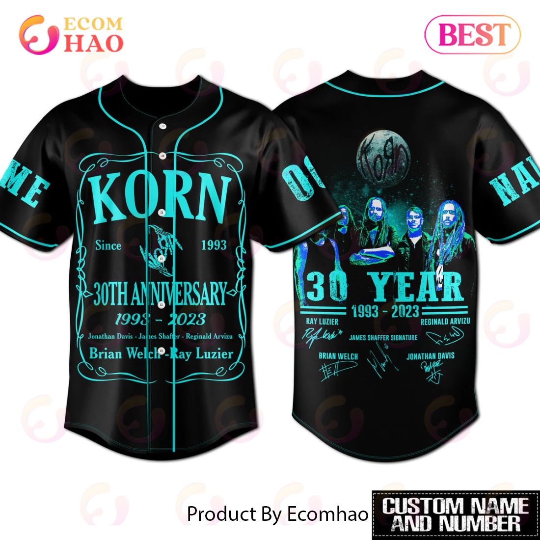 Korn 30th Anniversary 1993 – 2023 Signature Custom Baseball Jersey