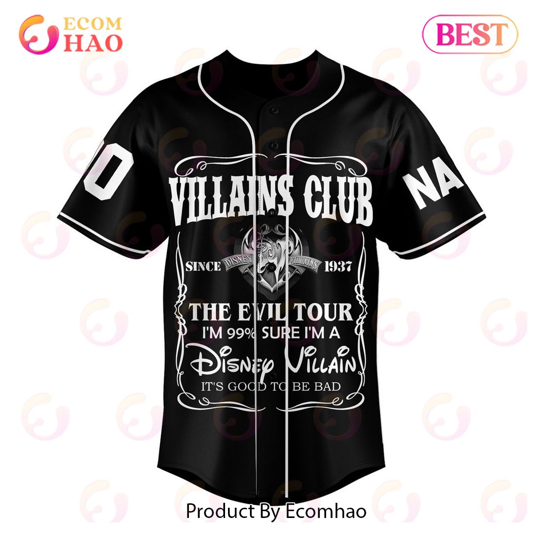 Villains The Evil Tour Custom Baseball Jersey