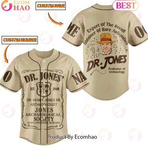Dr. Jones’ Est 1940 Professor Of Archaeology Custom Baseball Jersey Dr. Jones’ Est 1940 Professor Of Archaeology Custom Baseball Jersey