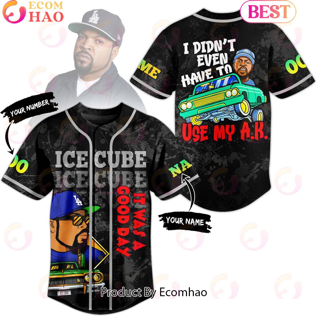 Ice Cube It Was A Good Day Custom Baseball Jersey