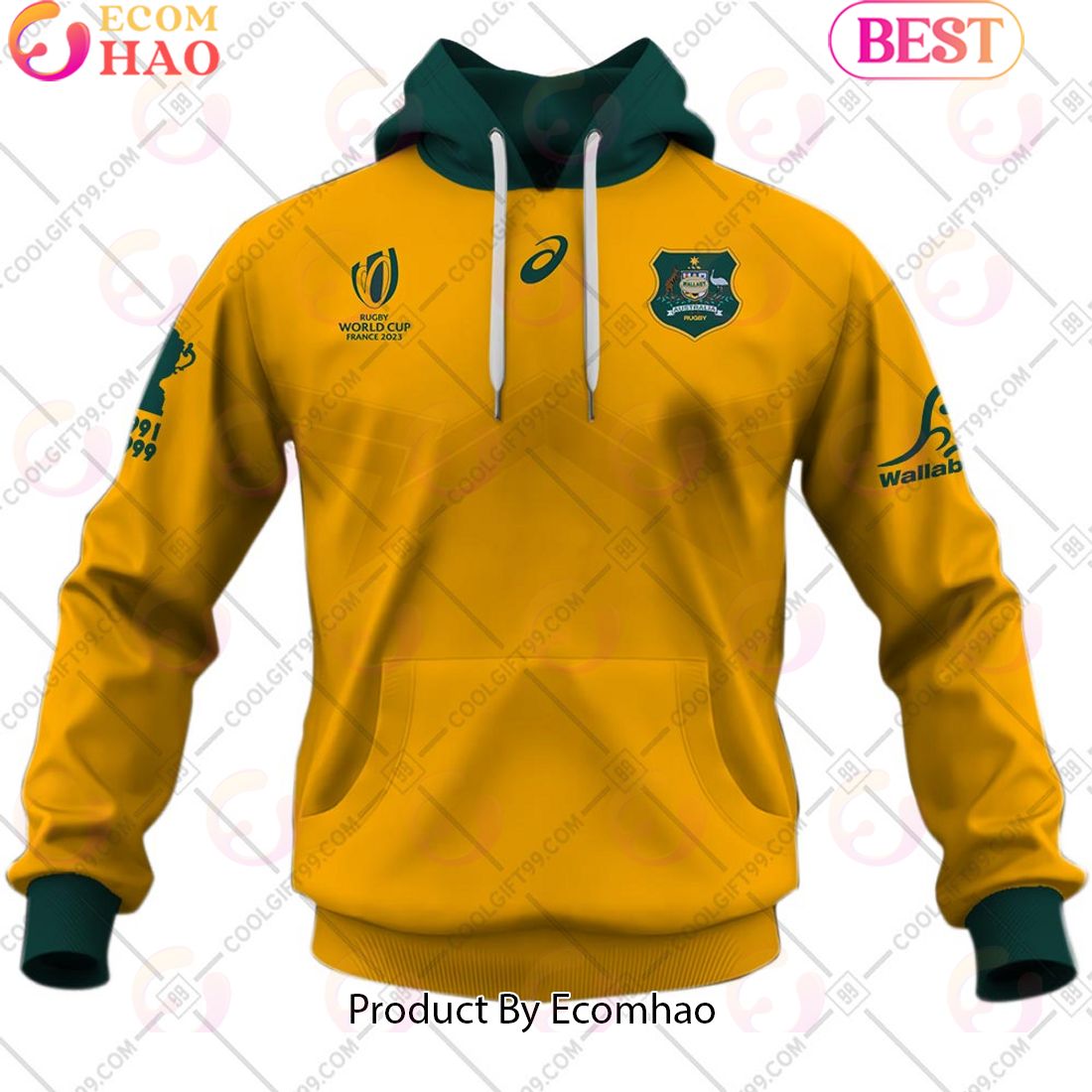 Personalized Rugby World Cup 2023 Australia Wallabies Home Jersey 3D Hoodie