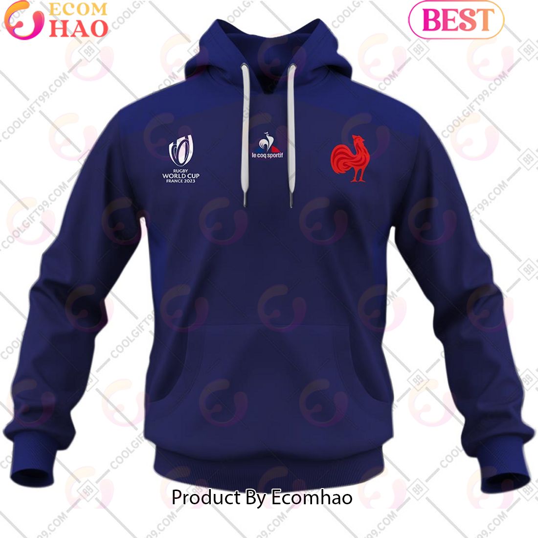 Personalized Rugby World Cup 2023 France Rugby Home Jersey 3D Hoodie