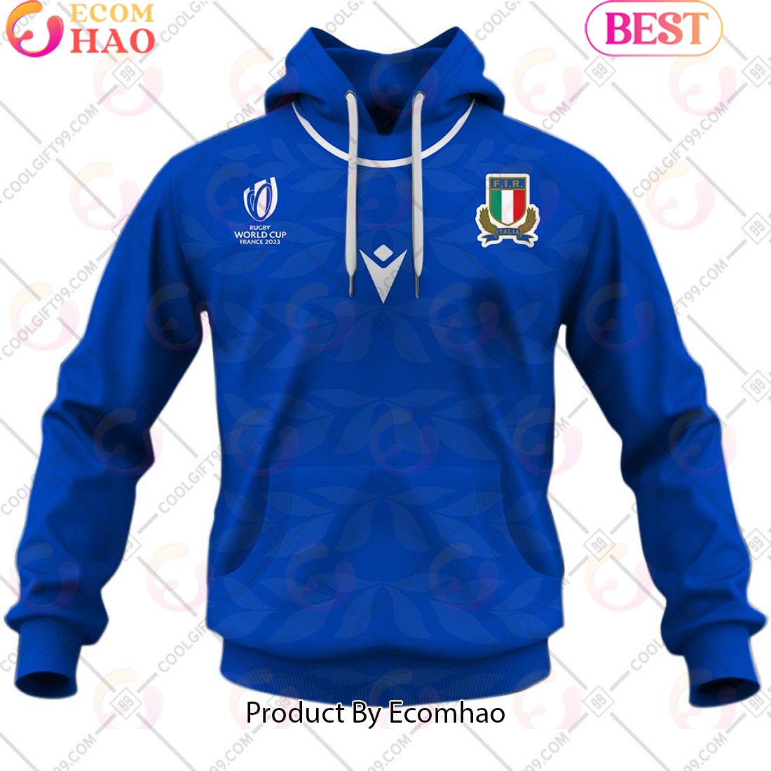 Personalized Rugby World Cup 2023 ITALY Rugby Home Jersey 3D Hoodie