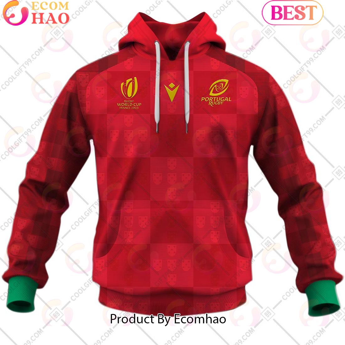 Personalized Rugby World Cup 2023 Portugal Rugby Home Jersey 3D Hoodie