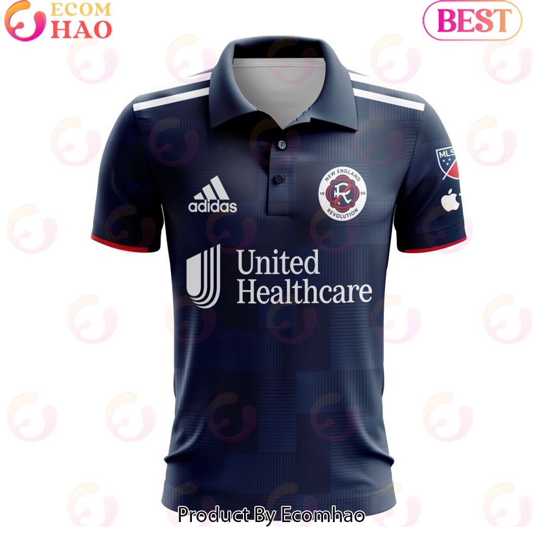 MLS New England Revolution 2023 Home The Liberty Custom Polo Shirt