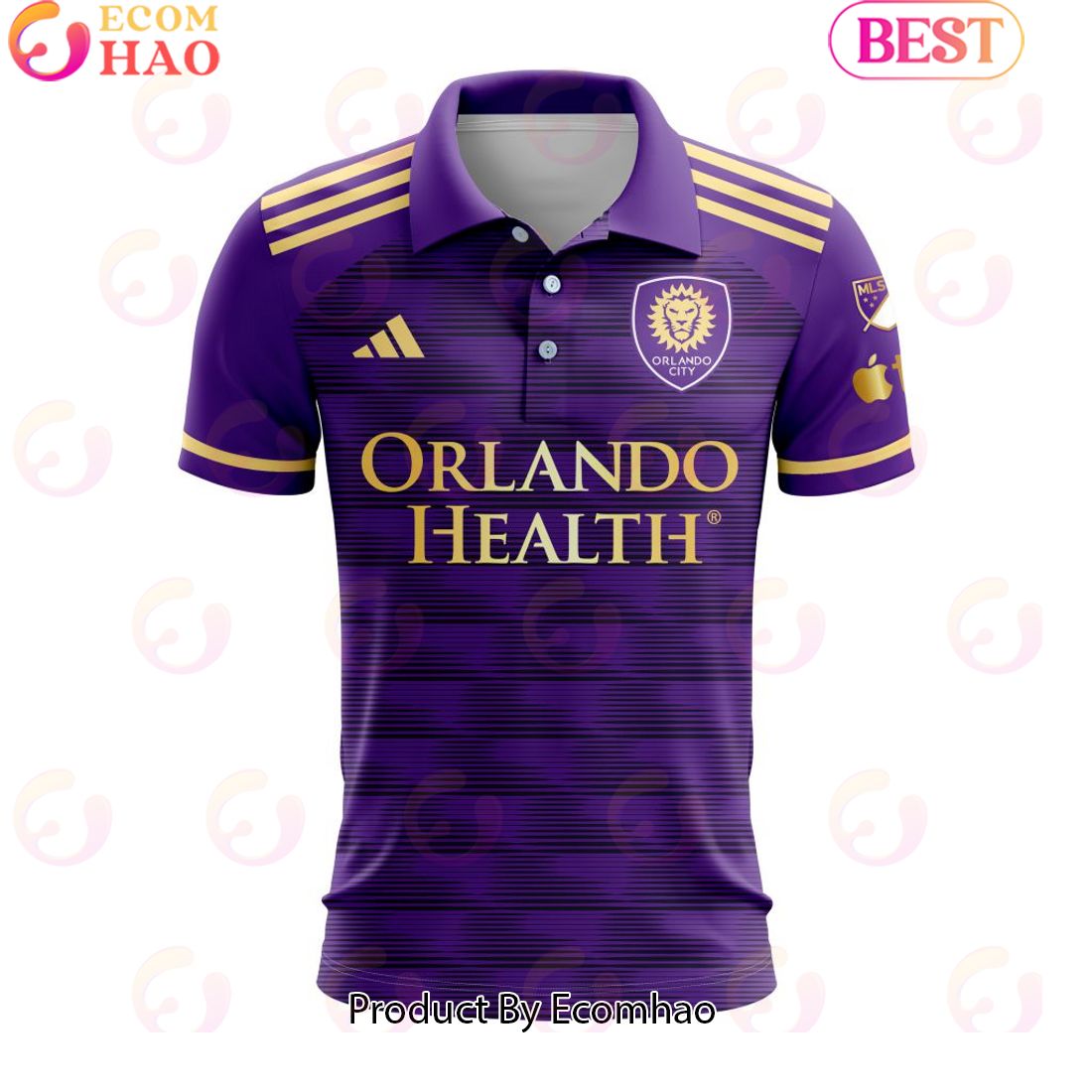 MLS Orlando City SC 2023 Home The Wall Custom Polo Shirt