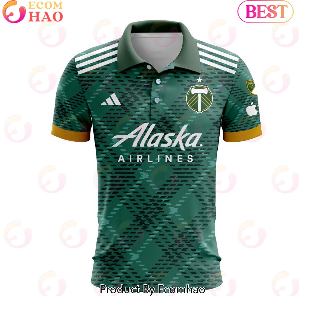 MLS Portland Timbers 2023 Home Portland Plaid Custom Polo Shirt