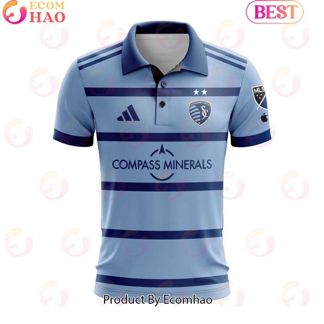 MLS Sporting Kansas City 2023 Home Hoops 4.0 Custom Polo Shirt