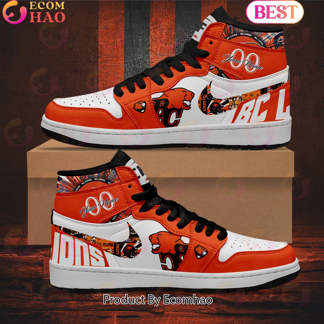 BC Lions – CFL Personalized Air Jordan 1, Hightop